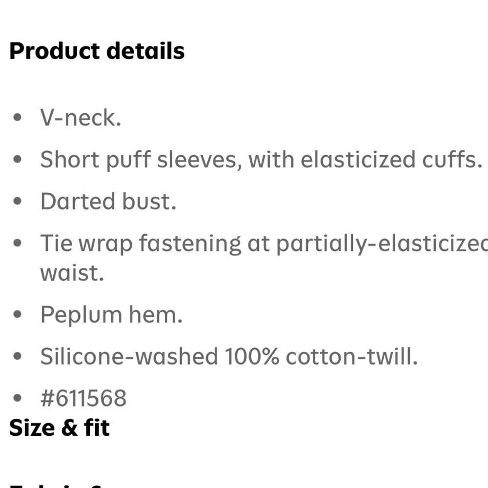 Old Navy Waist Defined Puff Sleeve Tie Wrap Blouse - Picture 5 of 5
